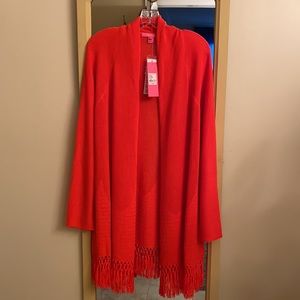 New Lilly Pulitzer bright orange long sweater